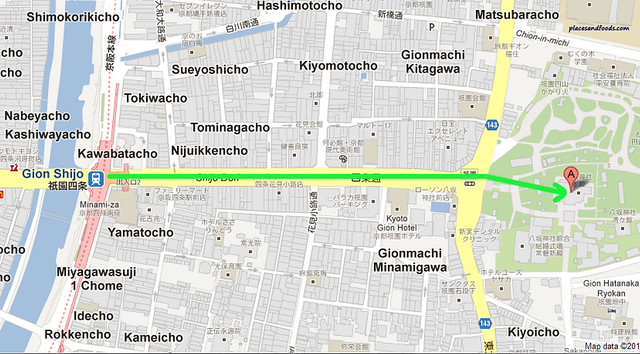 gion city yasaka shrine map