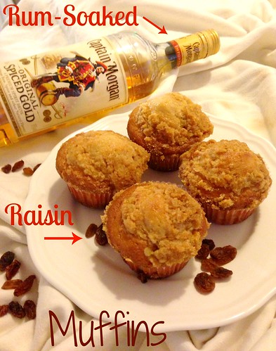 Christmas Morning Muffins: Rum-Soaked Raisin Muffins with Crumb Topping