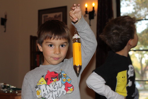Finn and his pencil ornament