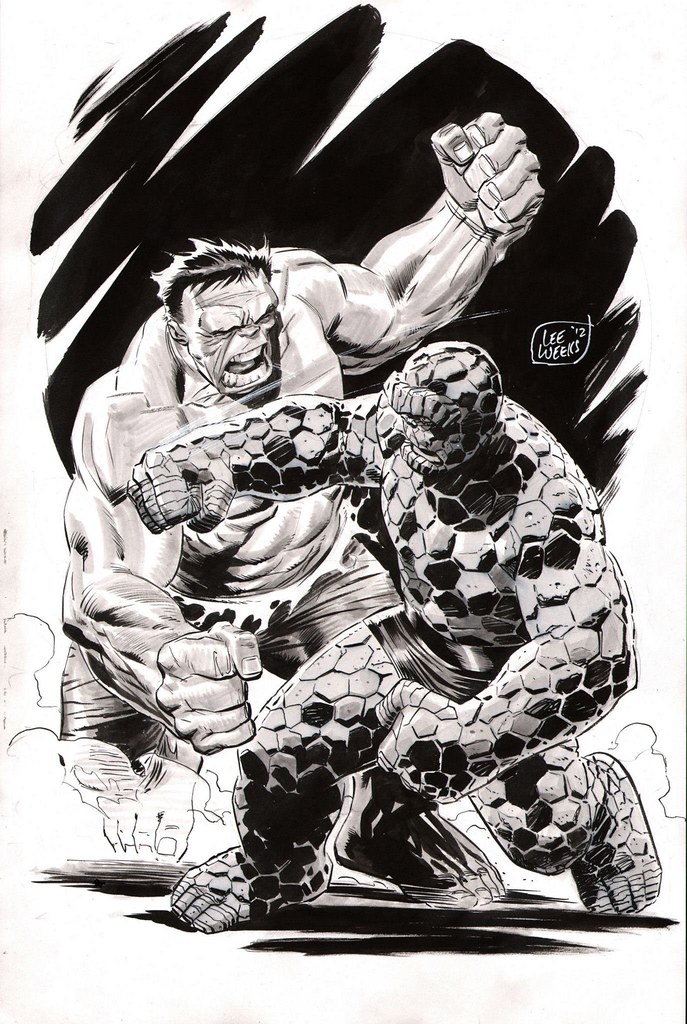 Lee Weeks Thing vs Hulk 2012 commission