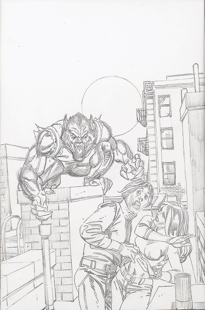 Gil Kane - Creatures on the Loose #30, Man-Wolf Cover Preliminary Original Art 1974