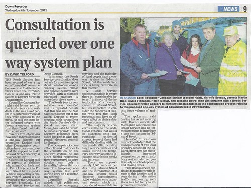 Road Service Consultation on one way system deeply flawed 7th Nov 2012 by CadoganEnright