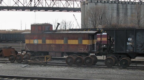 An old Chicago Shortline Railroad steel caboose.  Chicago Illinois.  Sunday, November 25th, 2012. by Eddie from Chicago