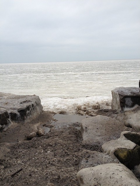 Frozen Lake Erie from Edgewater Park