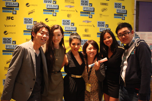 Director Junya Sakino and and cast members from SAKE-BOMB