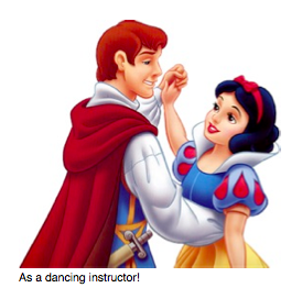 Snow white goes to her job as a dance instructor