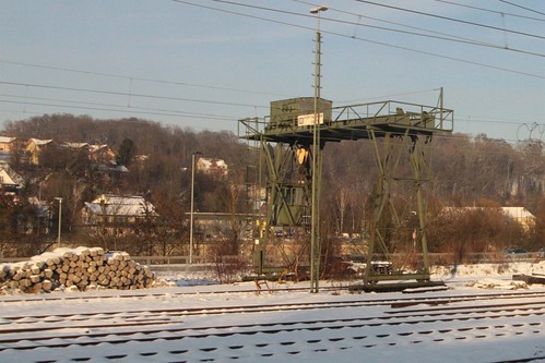 Gantry crane in the DB railway goods yards at Passau station
