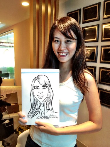caricature live sketching for Orchard Scotts Dental for Miss Universe Singapore - 4