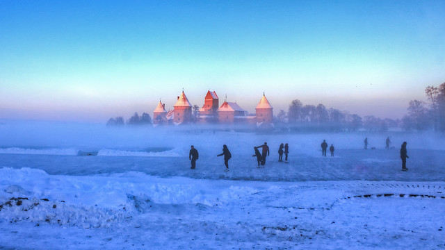0342 - Lithuania, Trakai, Ice Skaters HDR
