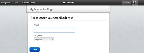 Favstar.fm asking for email after using Twitter for identity