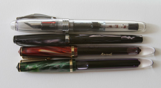 Lot Of 4 Best Quality Airmail Brand Eyedropper Fountain Pens Demonstrator New 