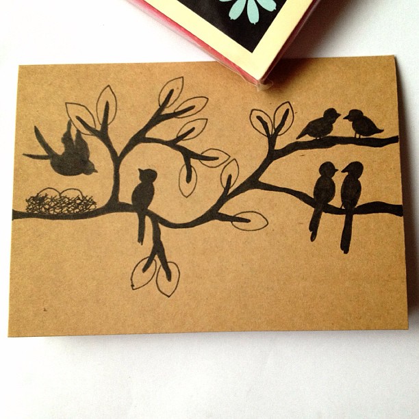 Day 29: Couple(s) #doodle #doodleaday #doodleadaymarch #couple #birds #tree #branches #nest #egg #leaves