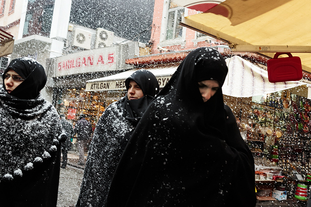 Snowfall in Istanbul in January 2013.