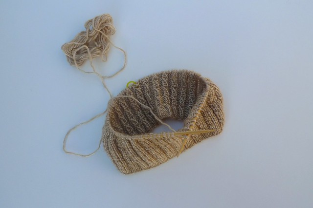 knit hat wip