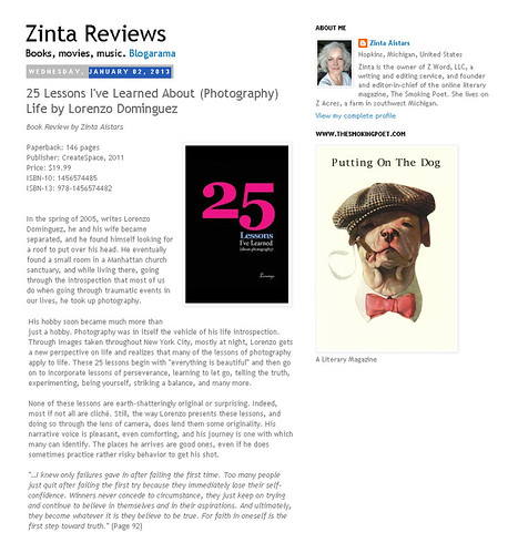 Zinta Reviews 25 Lessons Jan 2013