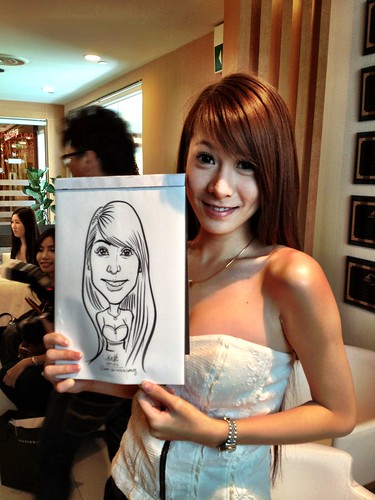 caricature live sketching for Orchard Scotts Dental for Miss Universe Singapore - 1