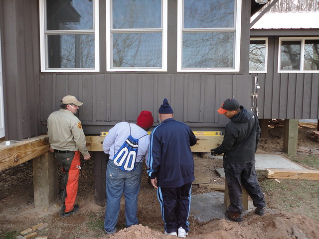 The Brown Cabin deck project the volunteer group helped with at Shenandoah River State Park.