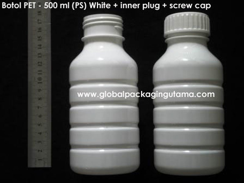Botol_PET-500_ml_(PS)_White+inner_plug+screw_cap
