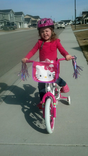 Lil's first ride on her Big Girl Bike