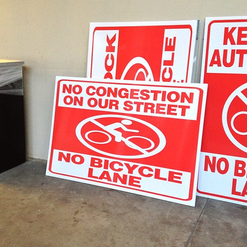 More anti- #bikela signs at Colorado bike lane town hall. #fig4all