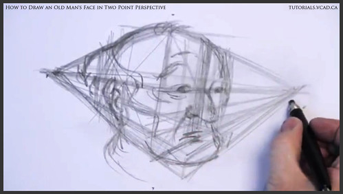 learn how to draw an old man's face in two point perspective 011