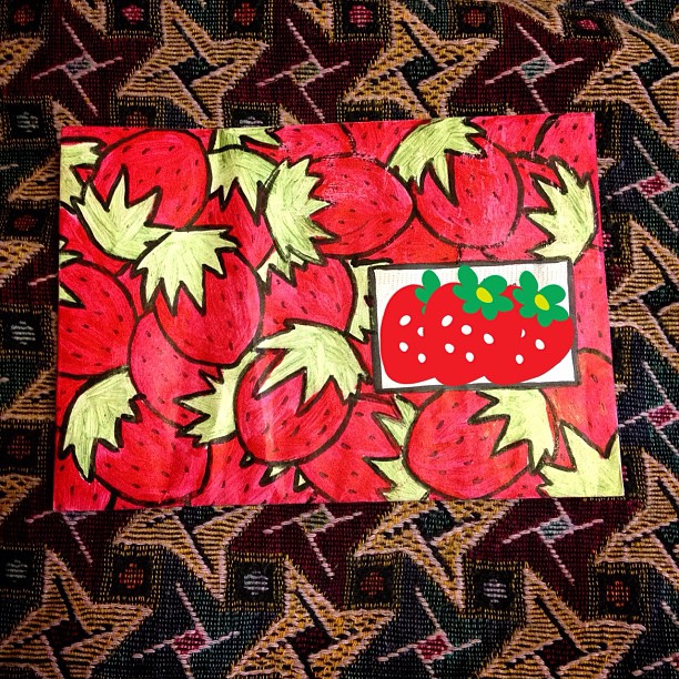 #snailmail #envelope #strawberries #polish