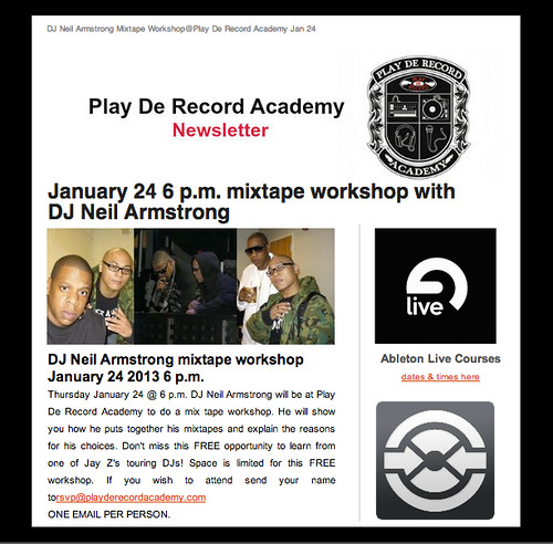 Play De Record Academy Mixtape class...