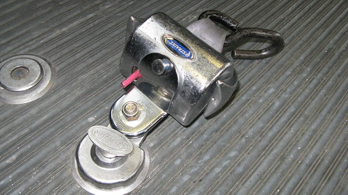 A Q Straint used for securing wheelchairs aboard a paratransit mini bus. by Eddie from Chicago