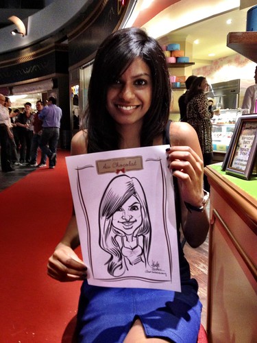 caricature live sketching for Au Chocolat Opening - 12
