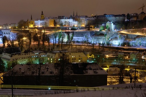 A winter night in Luxembourg City by kewl