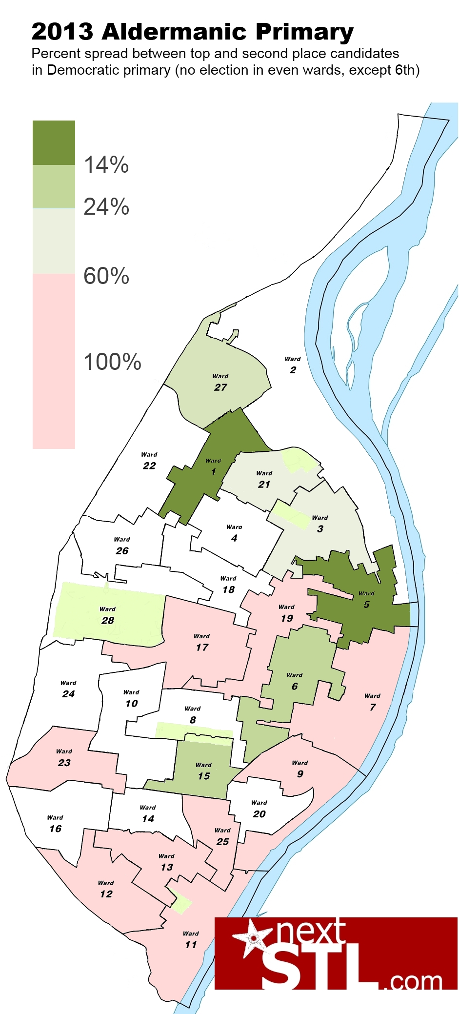 2013 aldermanic primary_vote spread
