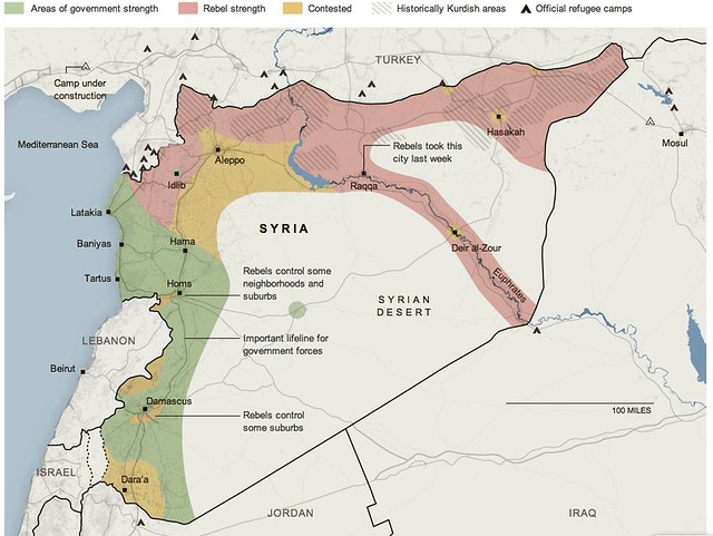 Map of the Dispute in Syria