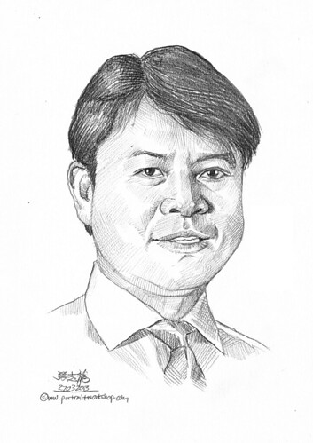 Pencil portrait for Chinese Swimming Club Eric Fong - 29