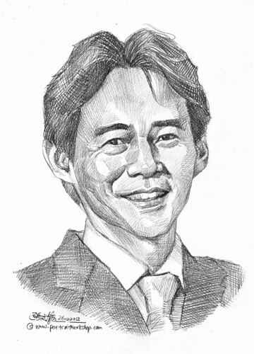 Pencil portrait for Chinese Swimming Club David Khoe - 4 (revised)