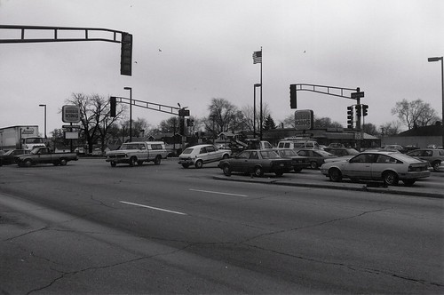 The southwest corner of South Archer and Harlem Avenues.  Summit Illinois.  March 1989. by Eddie from Chicago