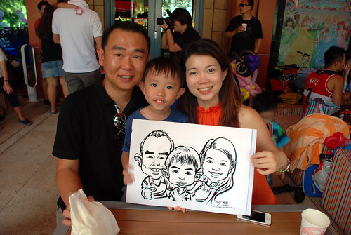 caricature live sketching for Mark Lee's daughter birthday party - 8