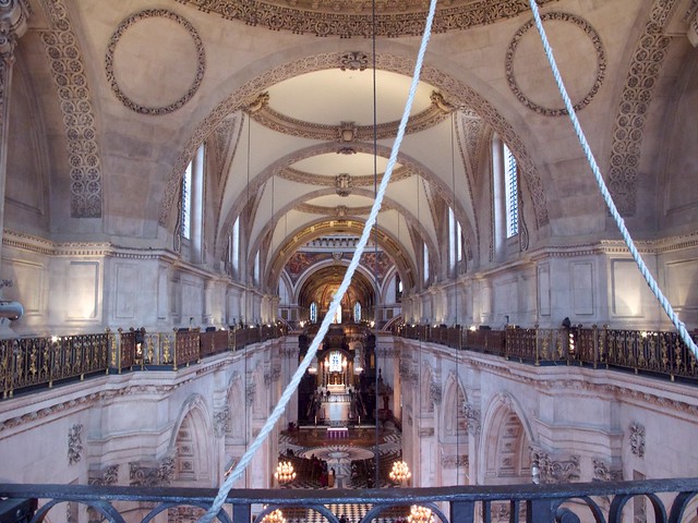 Looking down on the nave
