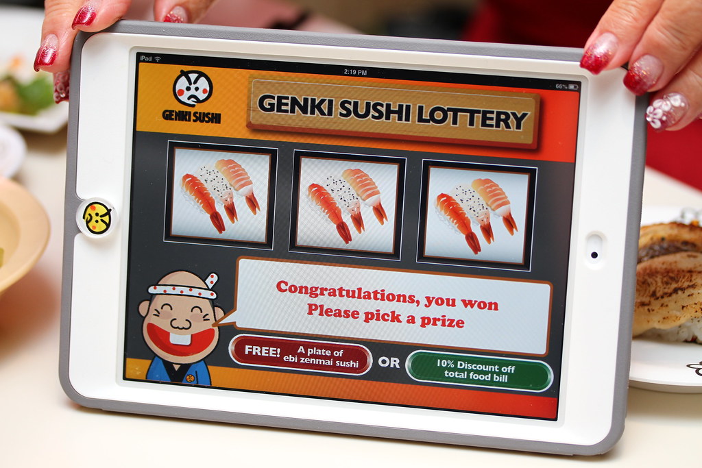 Genki Sushi's iPad jackpot game