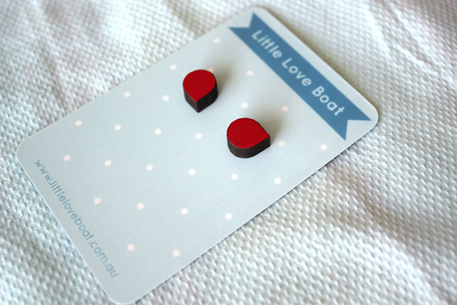 Little Love Boat earrings on new packaging