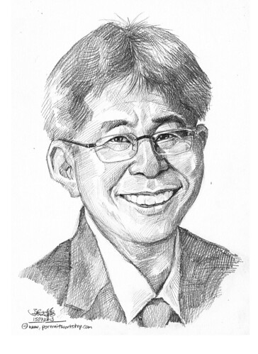 Pencil portrait for Chinese Swimming Club president - 1 (revised)