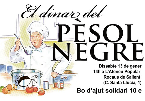 cartell del dinar pro-pèsol negre de diumenge 13 de gener a les 14 h a l'Ateneu Popular Rocaus de Sallent 13 gener 2013