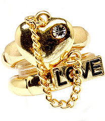 Your Fashion Jewellery - Pretty Heart, Chain & Love Ring