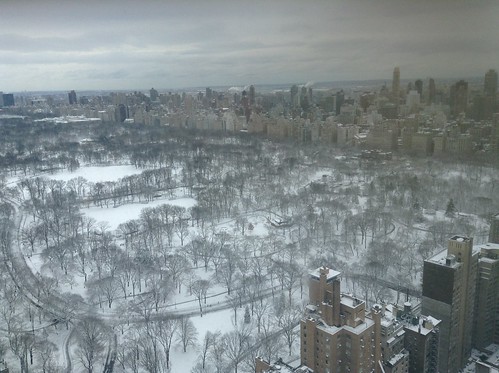 Snowy park from high up by scriptingnews