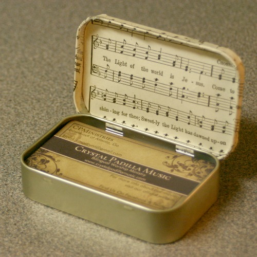 Business Card Holder from an Altoids Tin by Crafting a Green World