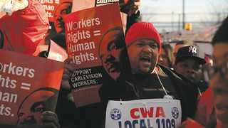 Cablevision workers rally for justice and a contract.