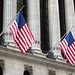 US flags on the New York Stock Exchange
