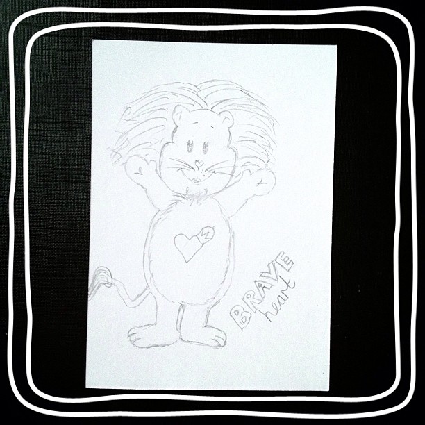 Day 14: brave I 'tried' drawing #braveheart from the #carebears I don't think it looks anything like it which is why I didn't add colour #doodleaday #doodleadaymarch