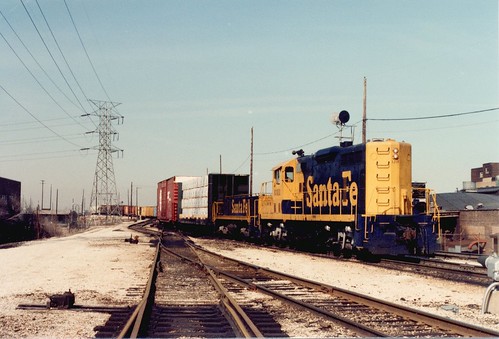 Switching the south hump at the Atchison, Topeka & Santa Fe Corwith Yard facility.  Chicago Illinois.  April 1984. by Eddie from Chicago