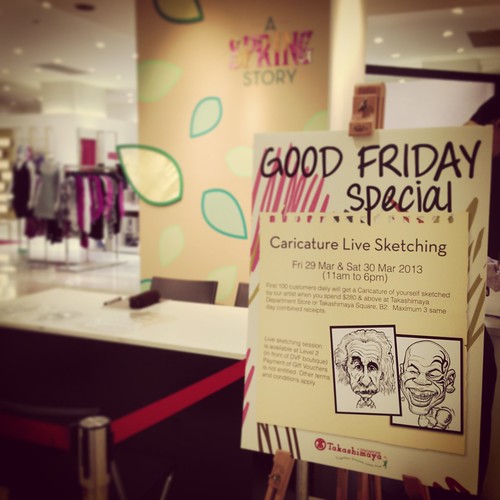caricature live sketching for Takashimaya Good Friday Special - a
