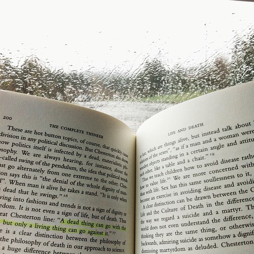Rainy day reading #gkchesterton #PicTapGo